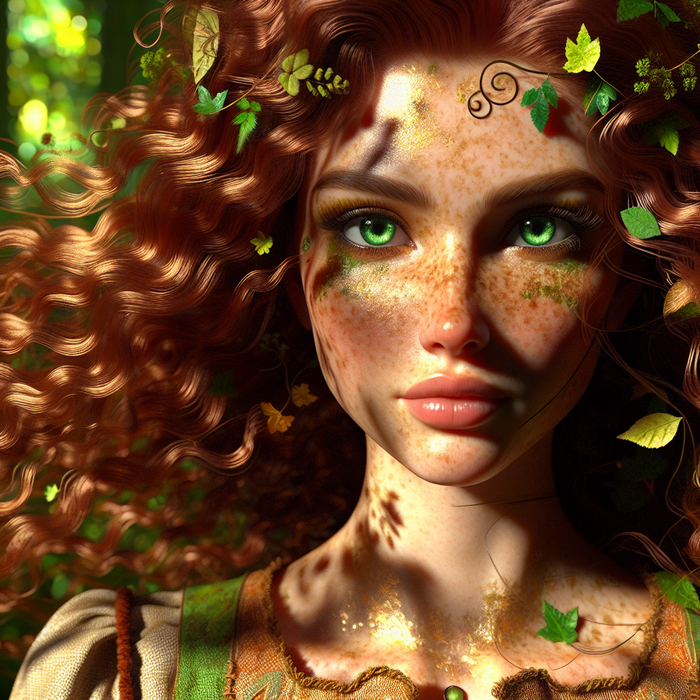 A harmonious guardian of nature, named Lyana, who has a profound connection with the flora and fauna around her. She can communicate with plants and animals, which often come to her aid in times of need. Her peaceful aura and deep knowledge of natural lore make her both a serene companion and a formidable foe against those who would harm the environment.