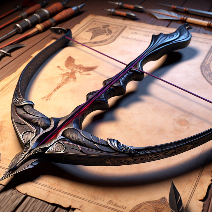 The Ravenflight Recurve, a beginner's bow blessed with an air of enigmatic agility.