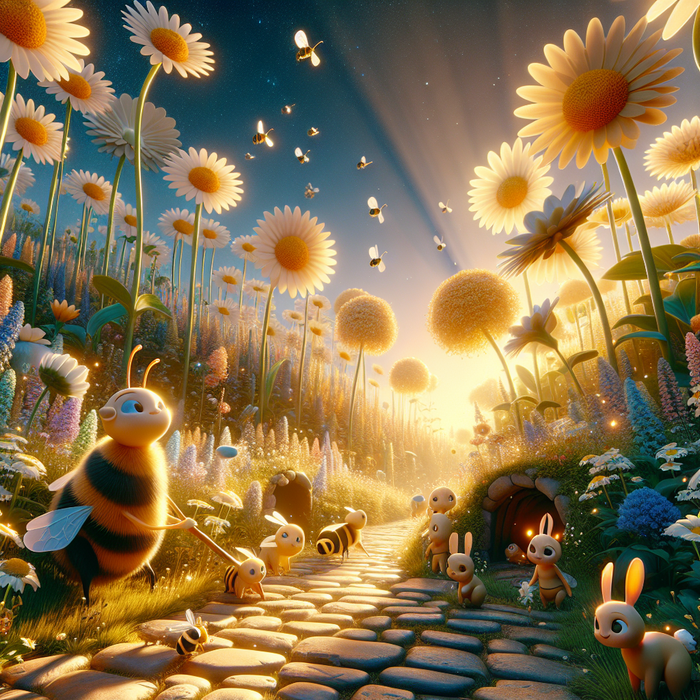 Embark upon the 'Honey Harvest Hustle' where the tranquil land of Melliflora Meadows beckons adventurers to assist the Bumblekin folk. Their vibrant hives, nestled among floral slopes, burst with honey, awaiting delivery to the Grand Mead Hall. But beware, the path is teased by mischievous sprites and rascally rabbits eager to lead wayfarers astray with their playful antics.